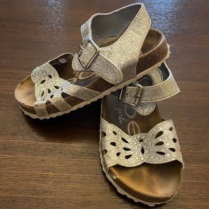 Girls Bebe Glittery Butterfly Sandals